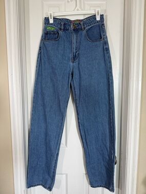 Empyre Tori Blue Denim Straight Leg High Waisted Jeans Size 4